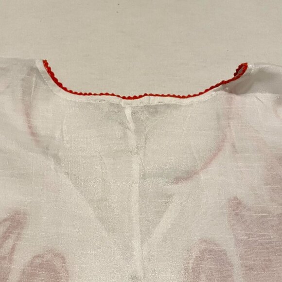 Forever 21 Embroidered Loose Fitting Semi Sheer Blouse Size Medium - Picture 15 of 15